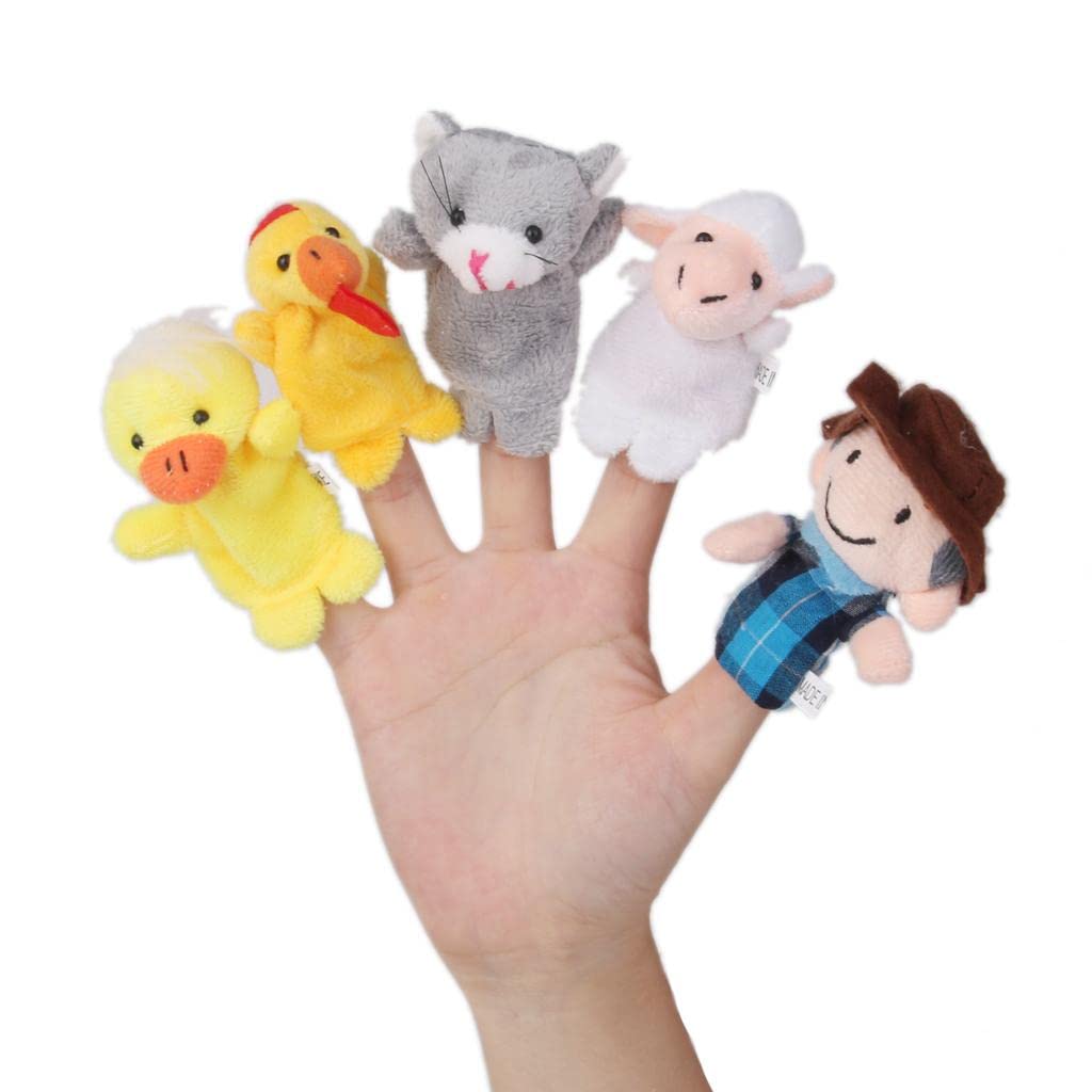 Lot de 10 petites figurines d'animaux, marionnettes à main, marionnettes en peluche, accessoires pour anniversaire, fête d'enfants, - Jeux - Jouets