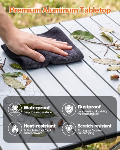 Sportneer Mesa de Camping Plegable Portátil de Aluminio 35.4"x23.6" con Diseño de Apertura Rápida y 3 Alturas Ajustables para Camping, Picnic, Pesca y BBQ miniatura 7