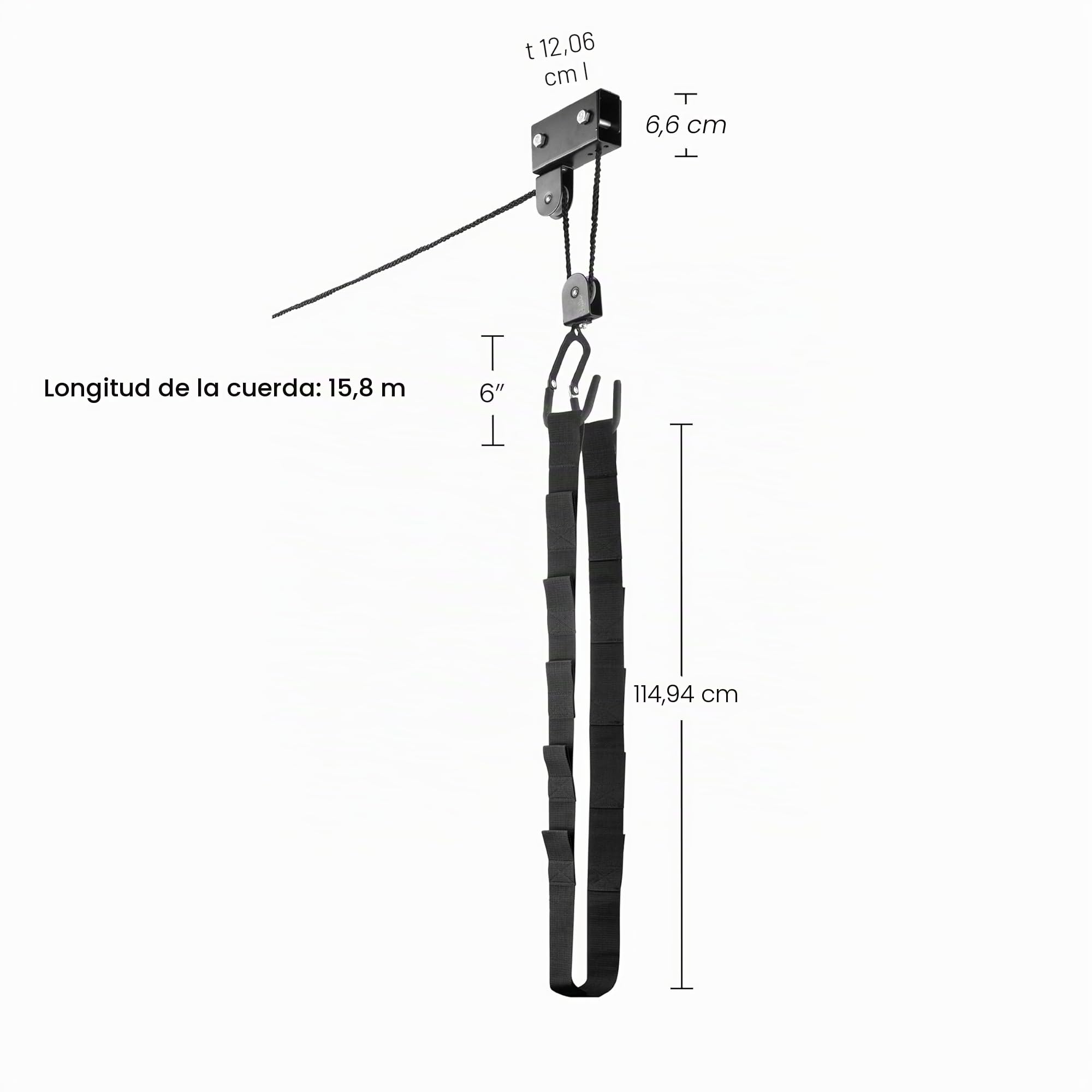 Sistema de polea Superior para Kayak, Canoa, Bicicleta o Escalera 125 Libras