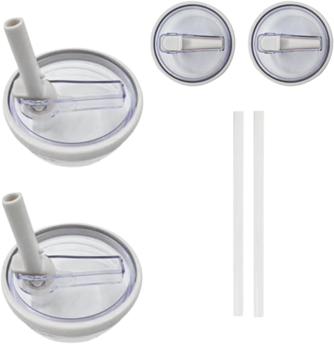 2 PCS 40 oz Replaceble Tumbler Flip Straw Lid for Stanley Quencher, Straw Lid Replacement Fit for HydroJug Traveler, Reusable Tumbler Cover, Spill Proof Splash Resistant Tumbler Lids (white)