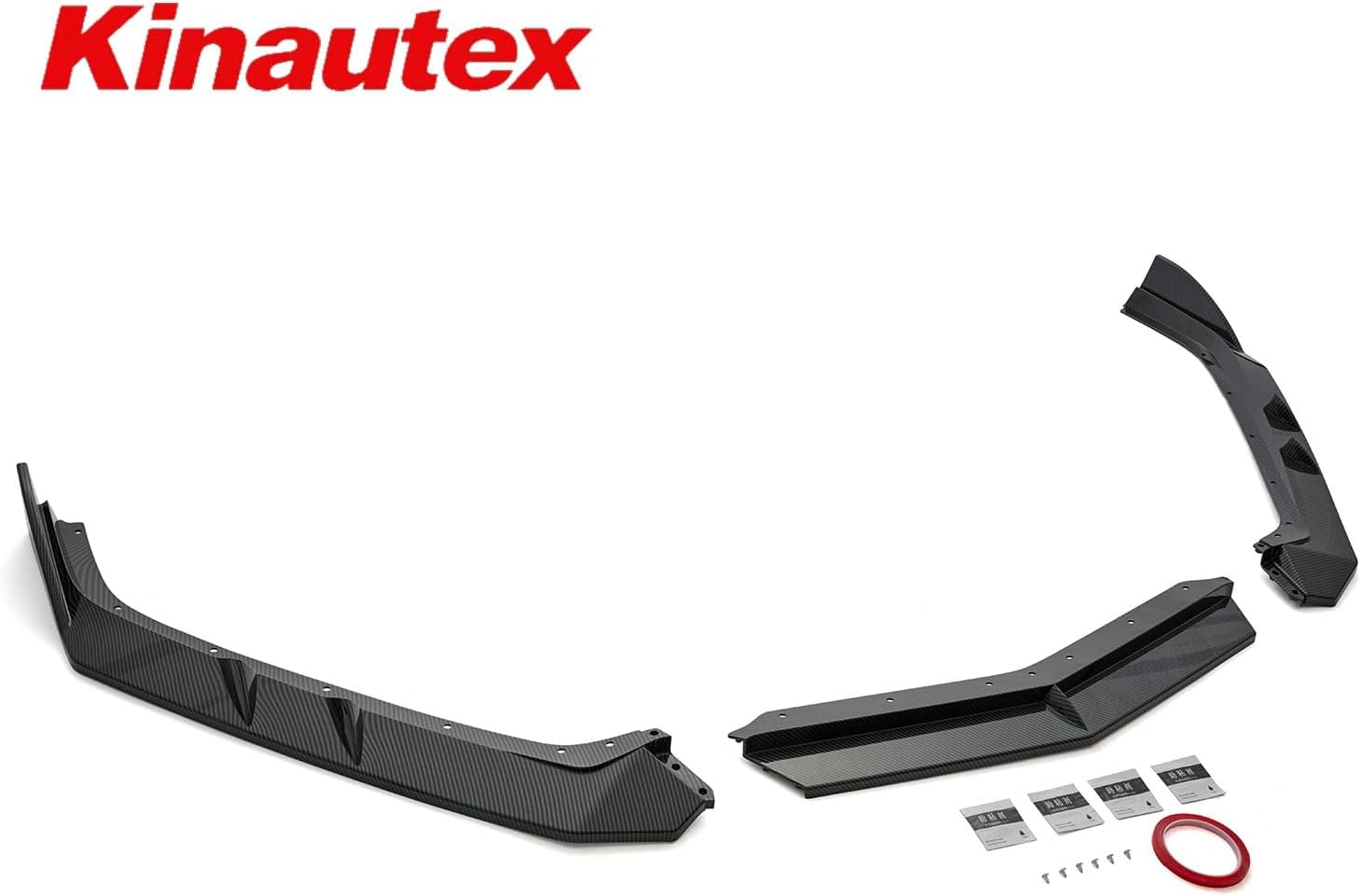 Front Bumper Lip Splitter Spoiler for Chevy Corvette C8 2020-2026, 3PCS Bumper Air Dam Lower Chin Splitter Protection (Carbon Fiber Look)