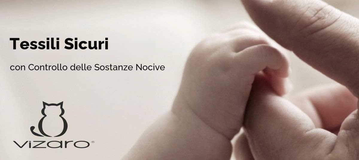 Vizaro - Coperta Mesi per neonato - Copertina Multiuso - Imbottita, morbidissima - 100% Cotone - UE - OekoTex - Blu E Bianco