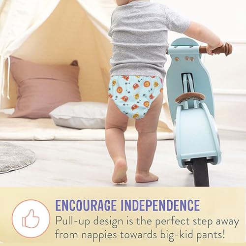 Image of VParents Padded Underwear for Babies and Toddlers with 3 Layers of Cotton Padding Potty Training Pull Up & Diaper-Free Time Pack of 2(6-12 Months) Lion and galaxy