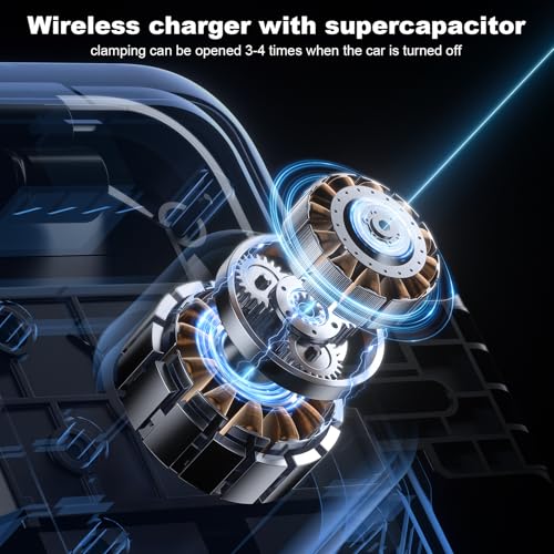 Image of Wireless Car Charger Car Cup Phone Holder 15W Fast Charging Auto Clamping Car Charger Dual Port PD&QC3.0 for iPhone16 /15 /14 /13 /12 /11 Pro Max Xs, Samsung Galaxy S24 Ultra S23 S22 S21 S20