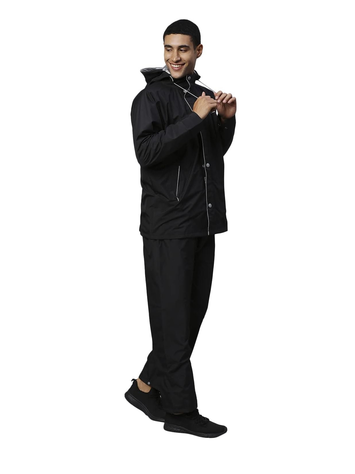 pursue fashion Waterproof Raincoat for Mens with Pants Polyester Waterproof Rain Coat Men Rain Suit, Rain Coat for Men Waterproof, Boys Rainwear-picture-12