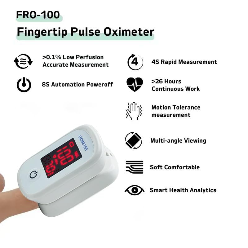 Fingertip Pulse Oximeter - Accurate Blood Oxygen Monitor (SPO2) & Heart Rate Monitor With Anti Motion Interference -Suitable for home/outdoor use image 5