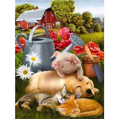 Kit Broderie Diamant Animaux pour une décoration murale salon faite main