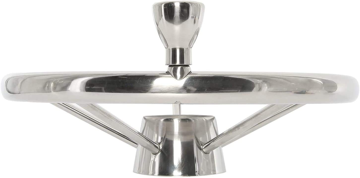 FreeTec 5 Raggi 13-1/2 Pollici Acciaio Inox Volante per Barca e Yacht Con Pulsante 9310SRF1