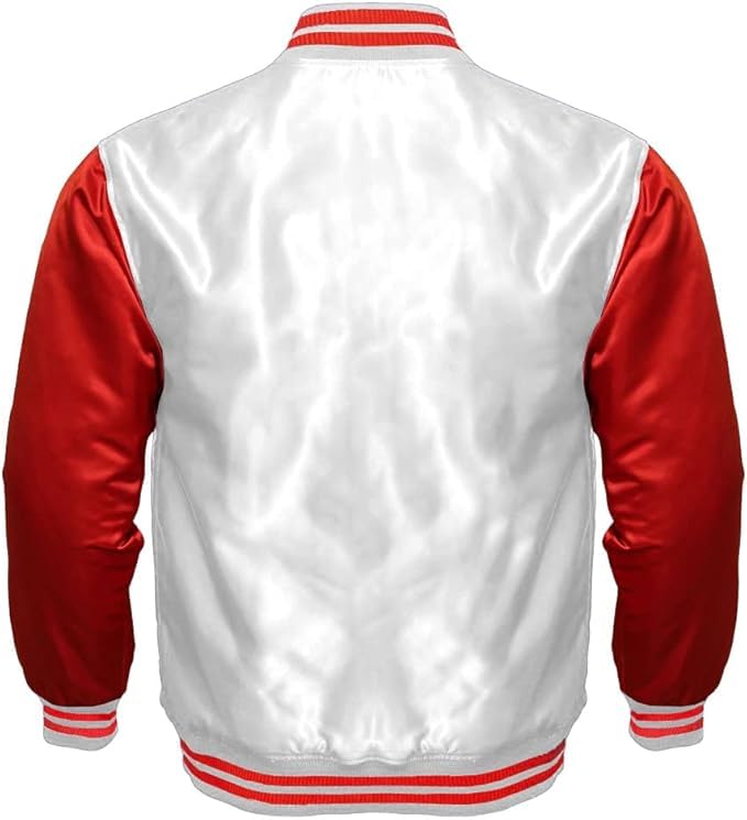 Mens Vintage Satin Varsity Jacket, Letterman Satin Body And Sleeves Jacket, Mens Baseball College Jacket, Multicolor2