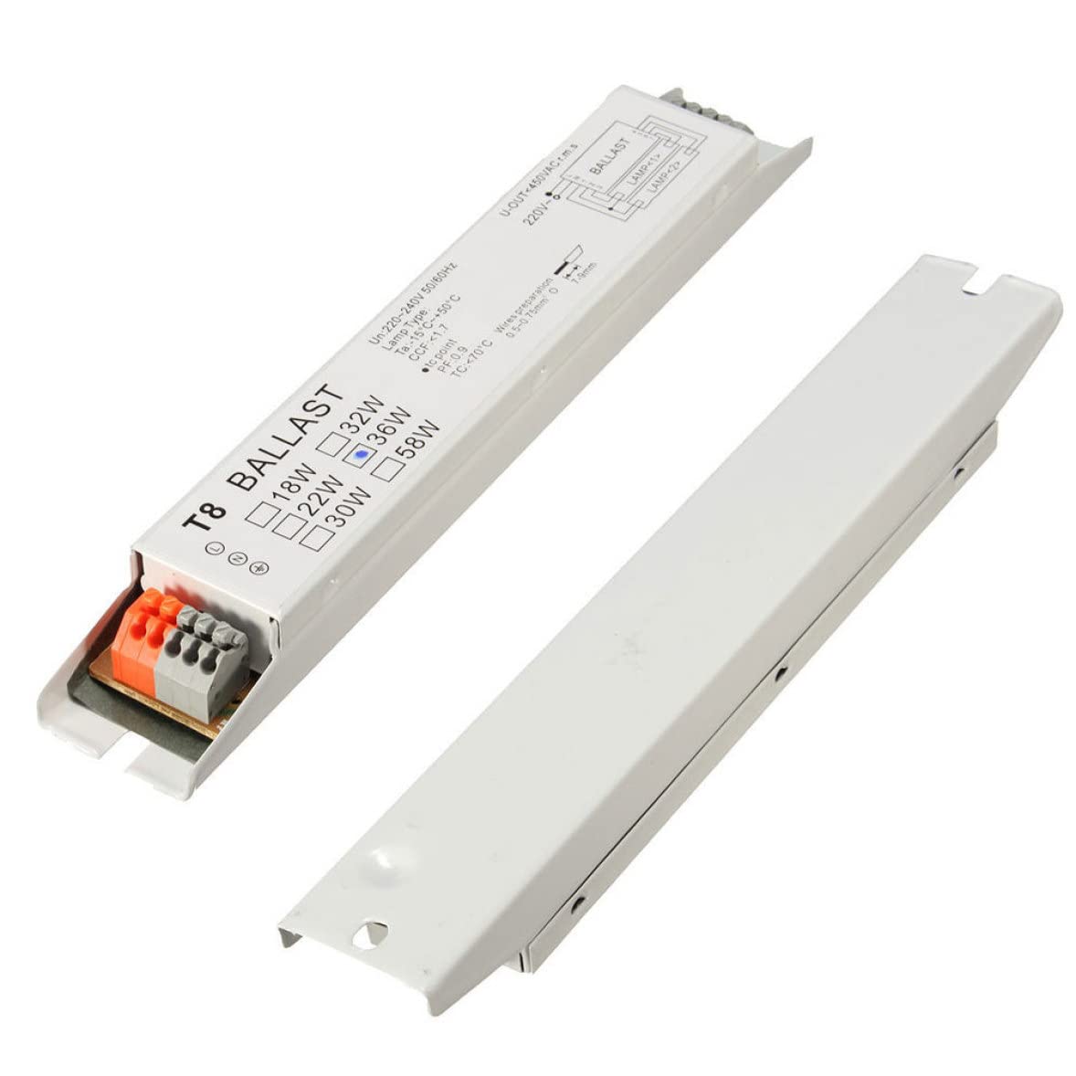 Ballast Électronique T8 2x36W - Démarrage Instantané, Économie D'Énergie, Large Plage De Tension Pour Lampes Fluorescentes