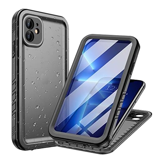 Cozycase Coque pour iPhone 11 Étanche Antichoc - 360 degres Incassable Militaire Rigide Intégrale Case/Bumper/Housse 【IP68 Waterproof/Imperméable】 Etui Anti Choc Eau avec Protection Camera - Noir