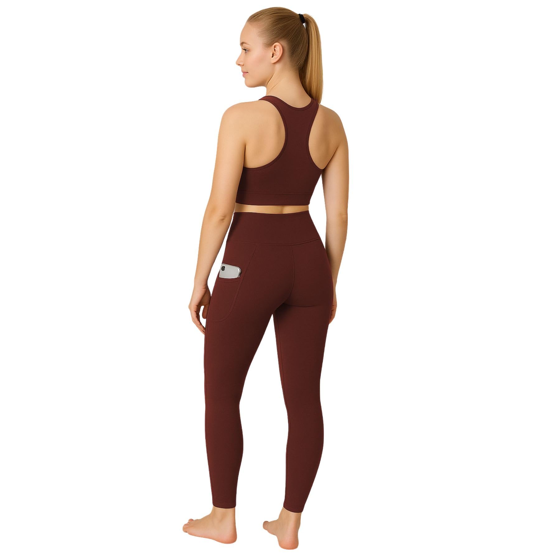 janisramone Leggings sportivi da donna a vita alta con tasche, comodi pantaloni da yoga per il controllo della pancia, leggings elasticizzati per allenamento e palestra da donna, ideali per danza
