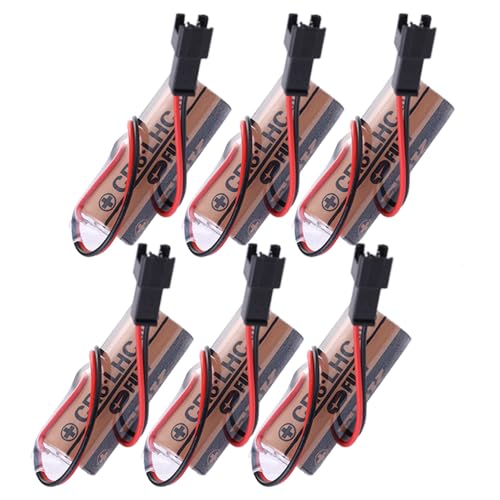 (6個入り)CR8.LHC 3V 2600mAh 互換 PLCリチウム電池、に適しています TOTO アクアオート自動水栓用リチウム電池 TH57211 CR8-LHC TH559EDV410R、小便器パーツバッテリーパック (黒プラグ付き)