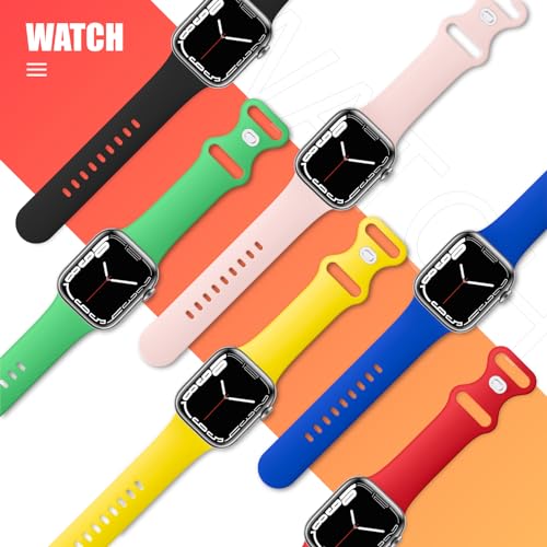 THWALK 6 Pack Sport Bands Compatible with Apple Watch Band Ultra 3/2/1 49mm, Series 11/10 46/42mm, 9/8/7 45/41mm, SE/6/5/4 44/40mm, 3/2/1 42/38mm for Women Men by THWALK - Used condition - Image 2