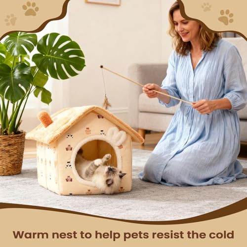 Lit chaud et fermé pour chat réglant le problème des sols froids - 6