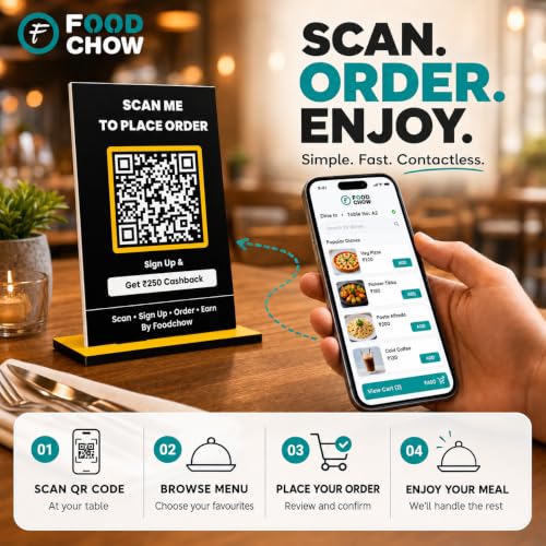 Image of 12 Months Software License for Restaurants, Cafes, Sweet Shops, Food Trucks | 58mm (2 Inch) Direct Thermal Receipt Printer | USB + Bluetooth with QR Code Standee and Website