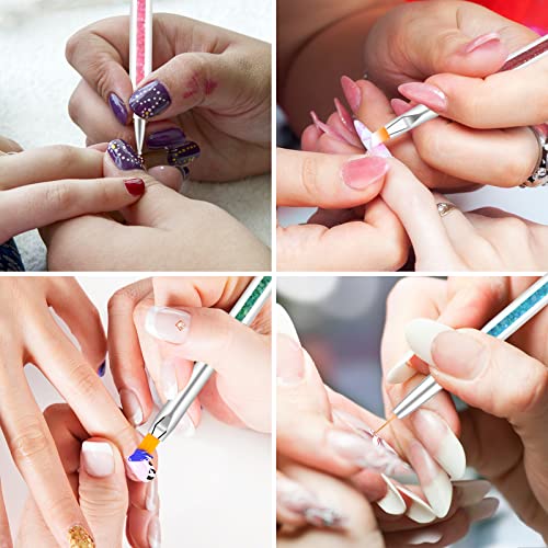 Diesisa 8Pcs Nail Art Brushes Set, Double Ended Nail Brushes For Nail Art Dotting Pen, Nail Brushes For Nail Art,Extension Gel Brush, Nail Liner Brush For Home & Professional Diy Use #TOP5