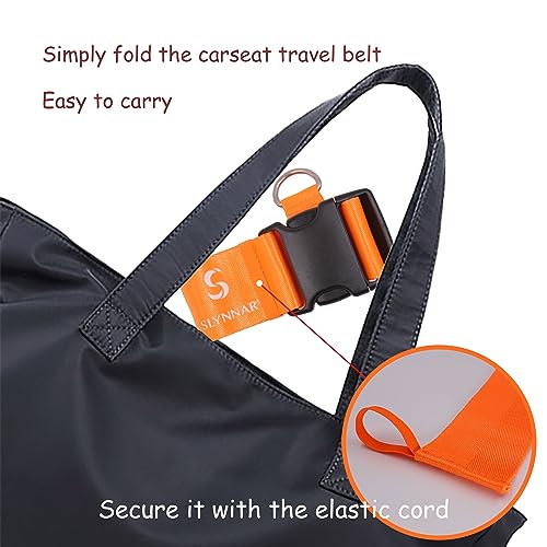 Image of Slynnar Car Seat Travel Belt, Car Seat Luggage Strap to Suitcase for Airport, Orange