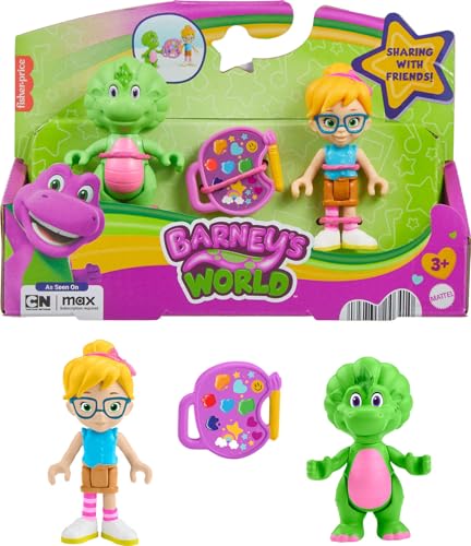 Barney World Preschool Toy Friend Vivie & Baby Bop 3-Piece Figure Set for Pretend Play Kids Ages 3+ Years
