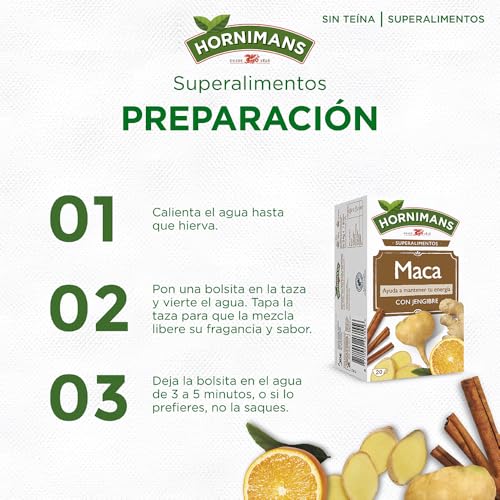 Hornimans Infusión de Maca con Jengibre 100% Natural | 20 bolsitas | Sin Teína - imagen 6