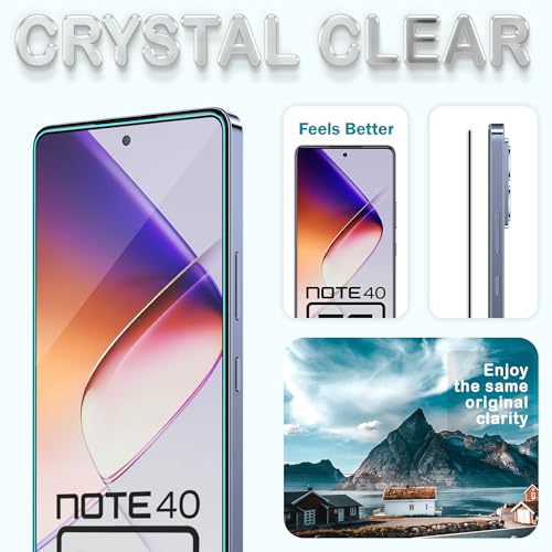 Image of ArmourPro Military Grade Gorilla Tempered Glass Screen Protector Compatible For Infinix Note 40 5G (6.78 Inch) With Easy Installation Kit| Edge To Edge Coverage |Black