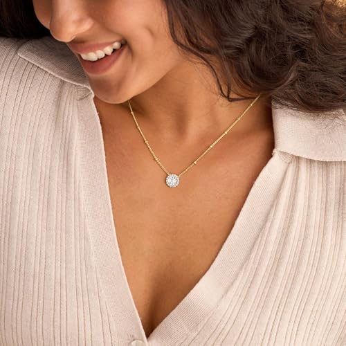 Turandoss Gold Necklace for Women, 14K Gold Plated Cubic Zirconia Necklace - image 3