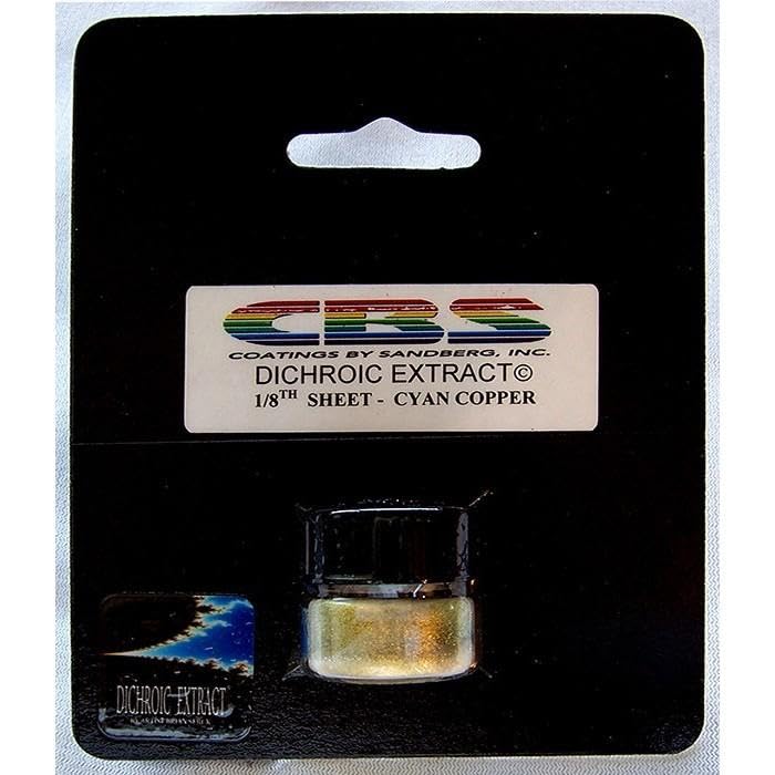 CBS Dichroic Extract Cyan/Copper – 1/8th Sheet, Works with Any COE