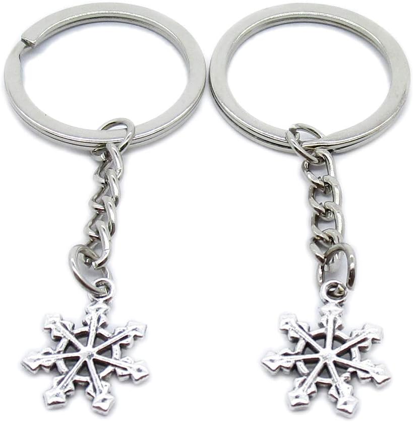 100 Pieces Keyring Keychain Wholesale Suppliers Jewelry Clasps YK1147 Xmas Christmas Snowflake