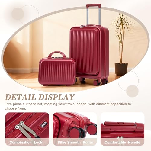 Image of 20 /14 Inch Hardside Luggage, Lightweight Durable Suitcases with Spinner Wheels