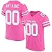 HUYNKANG Pink Football Jersey, Custom Football Jersey, Men's Football Clothing, Large, Short Sleeve, Crew Neck, Polyester Blend, All Seasons, 1 Count