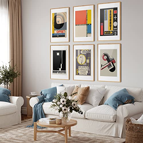 Aesthetic Wall Collage Kit Posters - Bauhaus Exhibition Posters, Set Of 6 Rare German Art School Prints/Geometric Prints Mid Century Art Print & Abstract Colorful Decor & Minimalist Wall Art (8 X 10) #TOP1