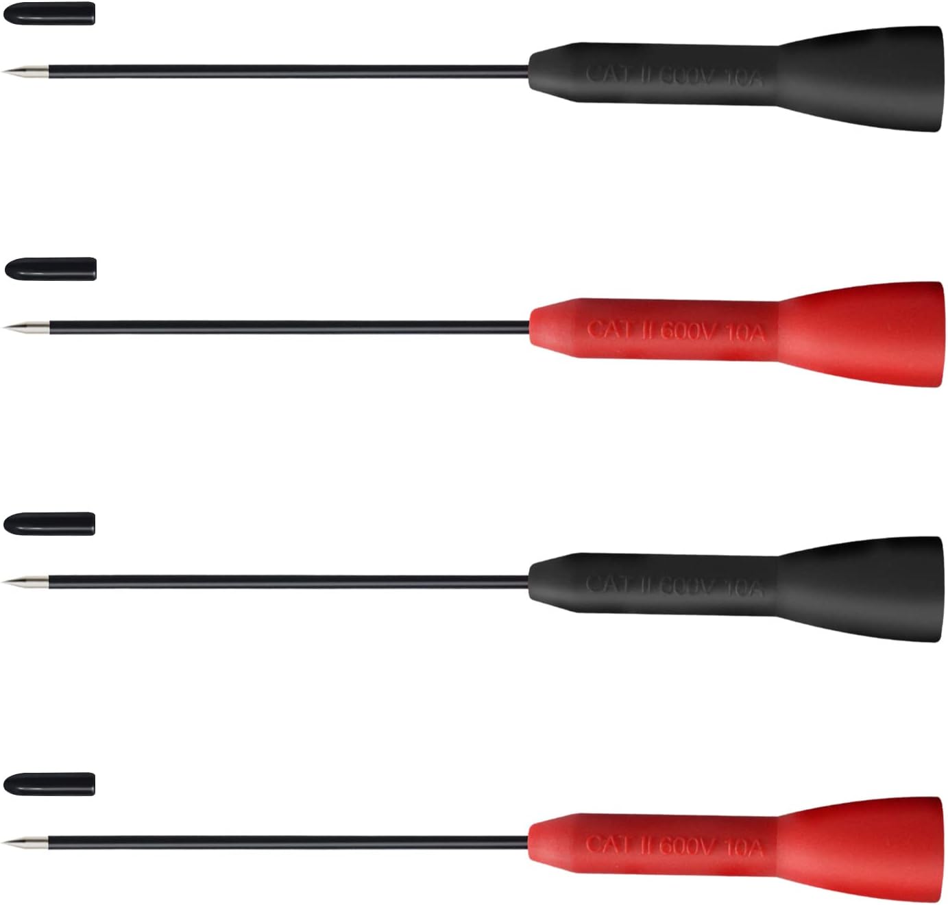 - 4 Pack 2mm Extended Needle Test Probes, 600V/10A Non-Destructive Multimeter Test Probe for Fluke Leads tl71 tl75