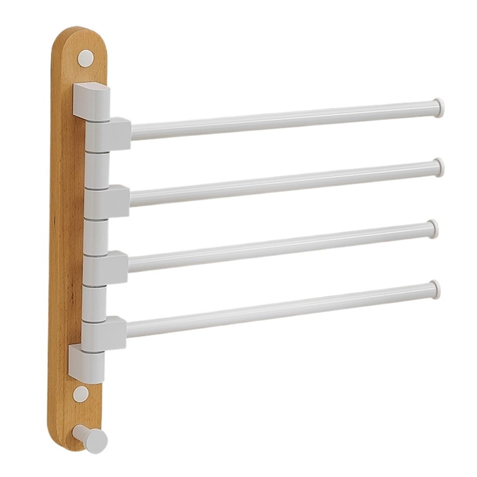 Wood 2-5 Swivel Towel Bars Hanger Bathrobe Rack Holder Wall Mounted Rotatable Bathroom Accessories Easy Maintenance(B4)