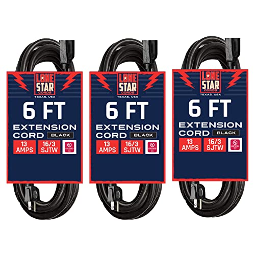 Lone Star 75 ft Outdoor Extension Cord 3 Prong, 16/3 SJTW Weatherproof Green Extension Cord 75ft, 13 Amp Heavy Duty Exterior Power Cable for Garden, Landscaping & Outdoor Lights