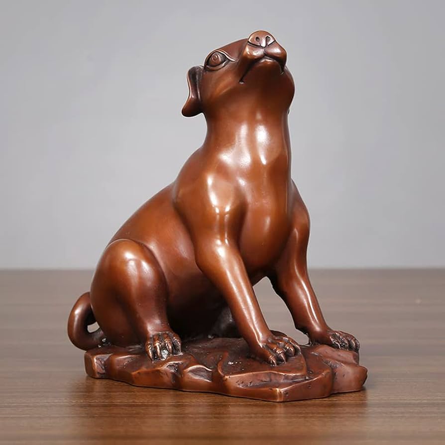 Amazon.co.jp: MOZART ブロンズ犬の置物銅の工芸品ブロンズ犬