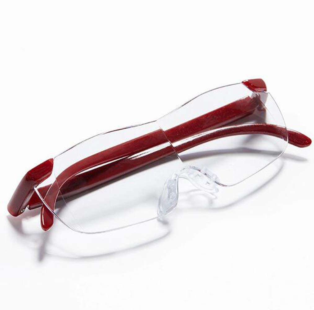 asdchZen Magnifier,Headband Hands Headband Magnifier Glasses 1.5X-3X Zoom Head Mounted Head Magnifying Glasses For Reading,Jewelry Loupe,Watch,Electronic Repair,Red-A
