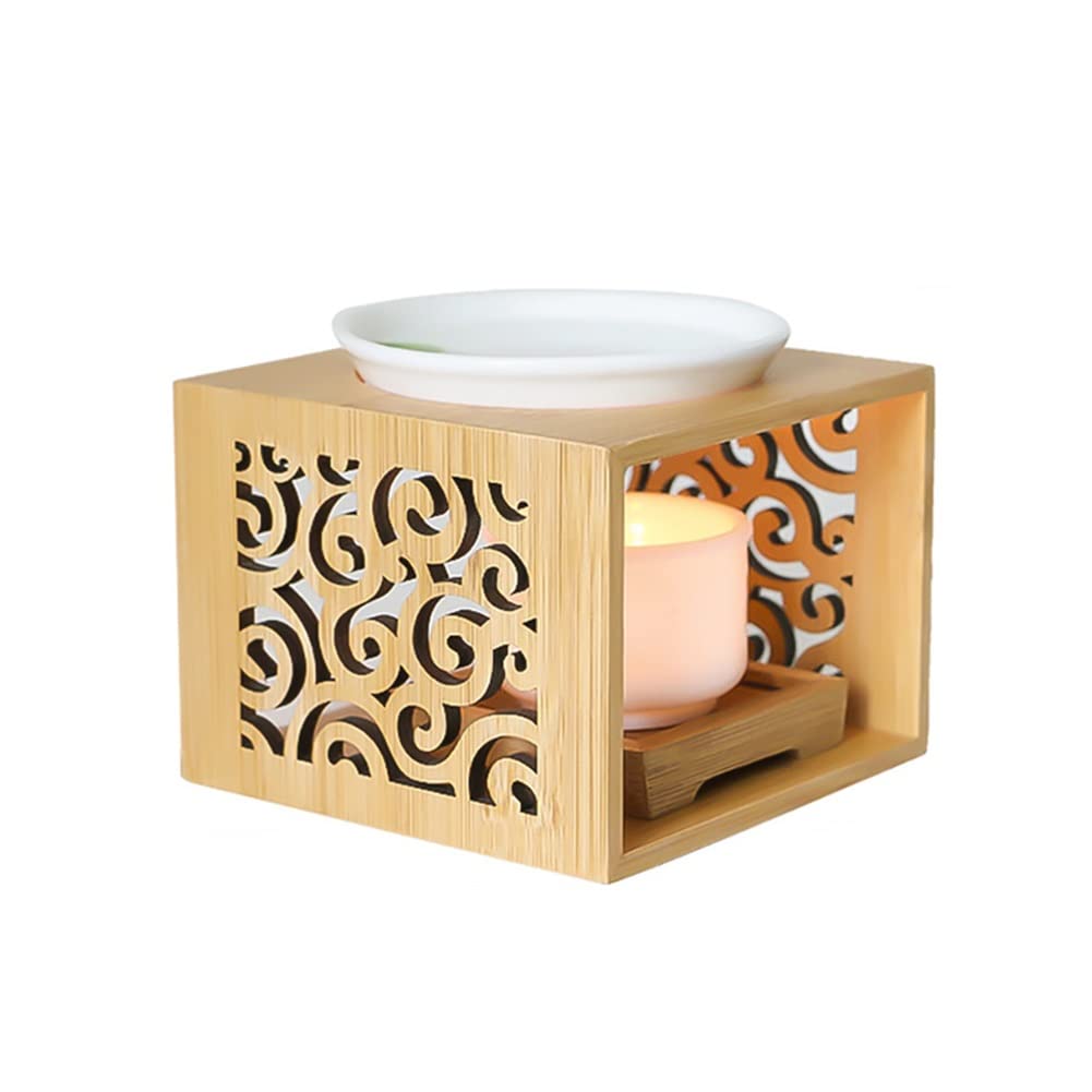 Chauffe-cire aromathérapie en céramique pour créer une ambiance zen lors du yoga à la maison