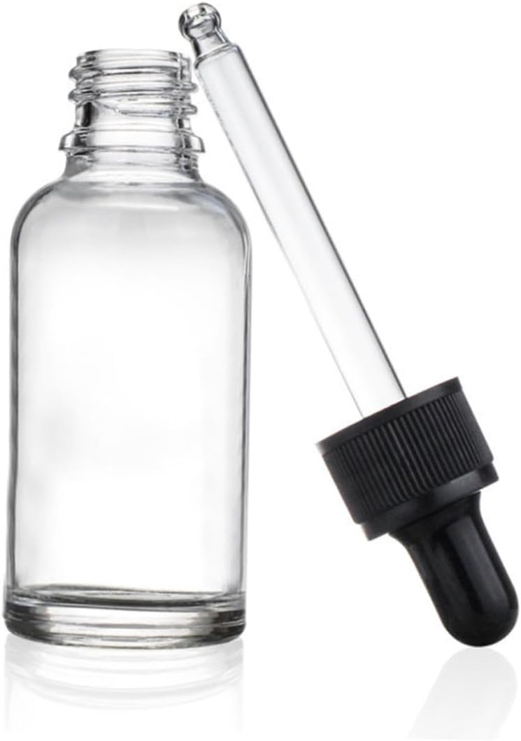 Vaguelly 30ml Glass Dropper Bottles Set of 12 Refillable Essential Oil Storage Containers Pipettes for Travel and DIY Aromatherapy