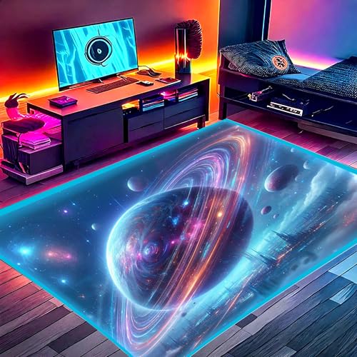 DEALZOOM Gaming Rug RGB LED Light (3x5 Cosmic Ring) -