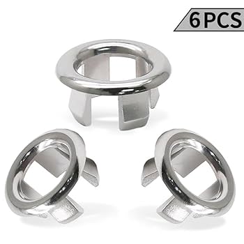 12 PCS Sink Overflow Ring,Basin Overflow Insert Sink Hole Replacement Overflow Hole Round Basin