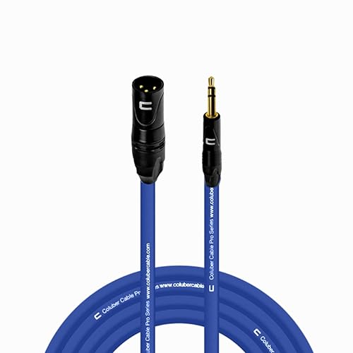 Miniatura 20 de Cable XLR equilibrado macho a TRS de 0.138 in - 75 pies negro - conector de micrófono profesional de 3 pines para altavoces alimentados, interfaz