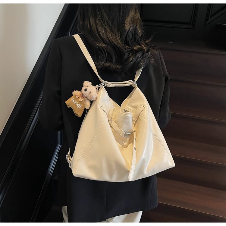 Y2k Tote Bag, PU Leather Slouchy Hobo Bag, Large Brown Purse for Fall and Winter3