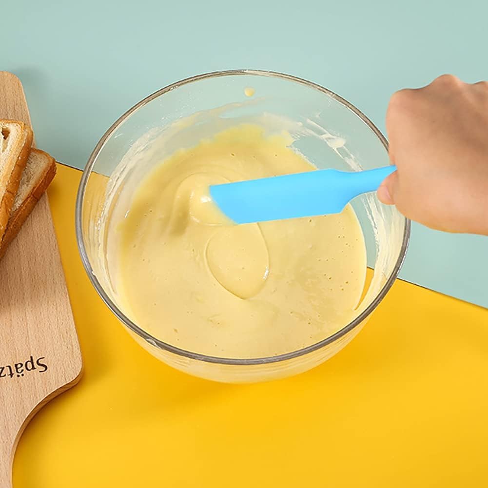 KIBBEH 6pcs Silicone Jar Spatulas,Peanut Butter Stirrer,Resistant Cake Cream Butter Spatulas Mixing Batter Scraper,Jar Spatula with Long Handle Heat Resistant - Image 3