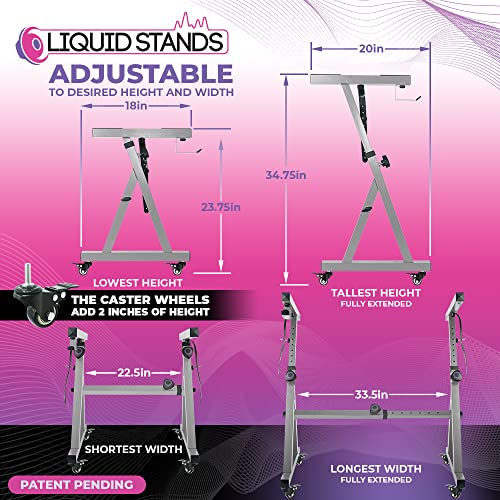 Liquid Stands Keyboard Stand W/Wheels - Z Style Adjustable & Portable Professional Heavy Duty Digital Piano Stand - Fits 54-88 Key Electric Pianos - Sturdy Rolling Musical Keyboard Stand (Chrome) #TOP2