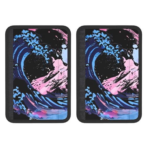 Hwxzupm Transgender Proud LGBTQ Japanese Wave Seat Belt Shoulder Pads for Adults - Breathable Adjustable Cover, Universal Fit for Cars, Suvs & Travel Accessories