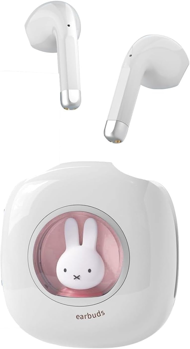 Compact Portable Wireless Bluetooth Earbuds Headphones,IPX5 Waterproof Lightweight,Headset for Daily Use (White)