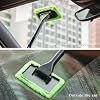 KVAEY Car Windshield Cleaning Tool, Microfiber Window Cleaner with 4 Washable Reusable Cloth Pad & Extendable Handle, Auto Glass Cleaning Kit with Spray Bottle for Glass Wiper