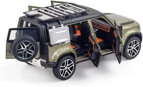 Miniatura 10 de 1/24 modelo fundido a troquel coche coche Pullback vehículo juguete colección para Land Rover New Defender 110, regalo para niños, con sonido y luz