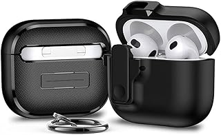 Compatible with AirPods 4 Case with Lock, AirPods 4th Generation Case Auto Pop-Up Lid Full Protection Cover with Lanyard (Black)