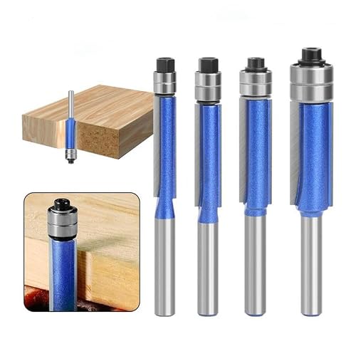 4-Piece Deburring and Polishing Tool Dual Bearing Trimming Tool Set 1/4-Inch Woodworking Hole Saw Set.